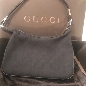 Authentic black Gucci logo bag